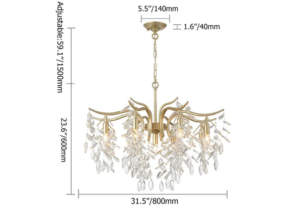 crystal tiered chandelier