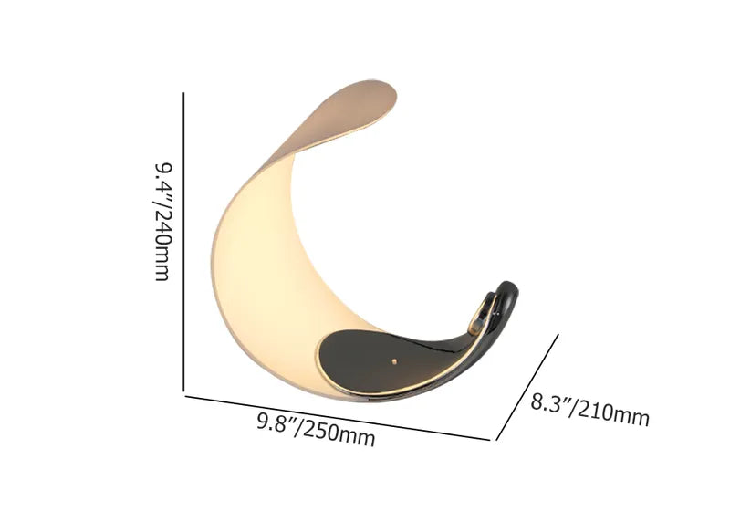 modern curl led table lamp
