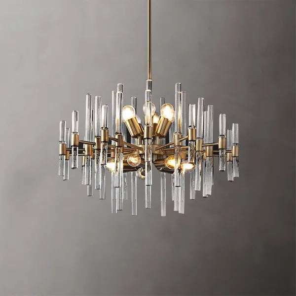 Modern Glass Chandelier for Living Room – Cyan Design Crylick Quebec Chandelier