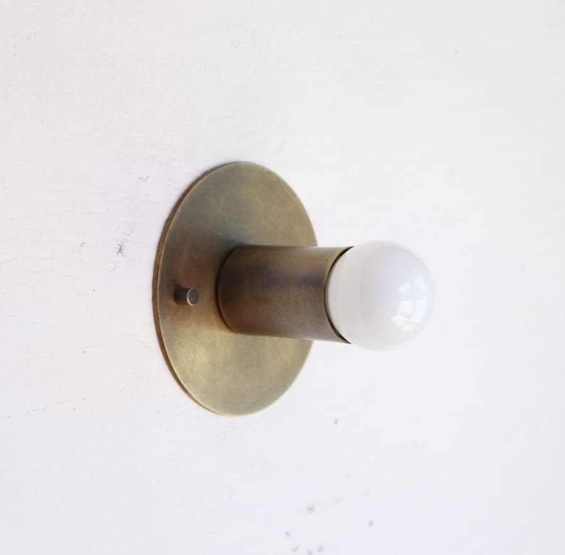 mini brass base sconce
