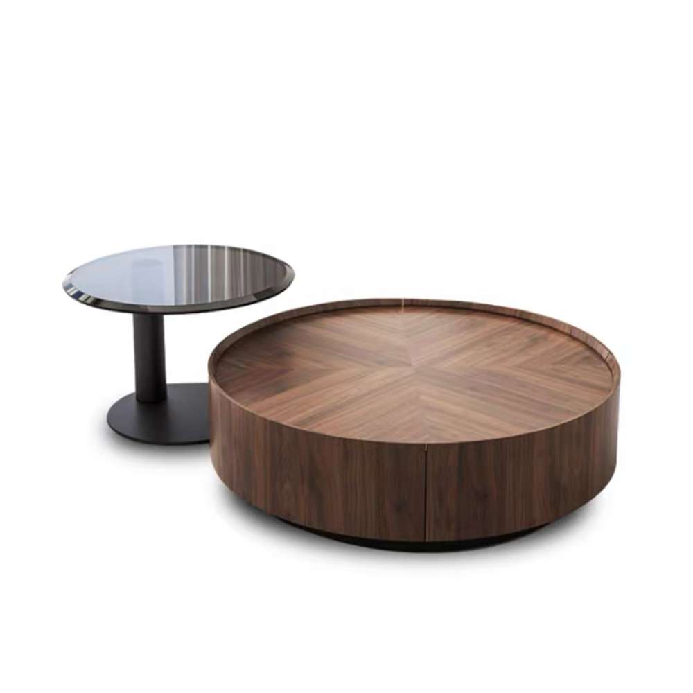 round wooden coffee table