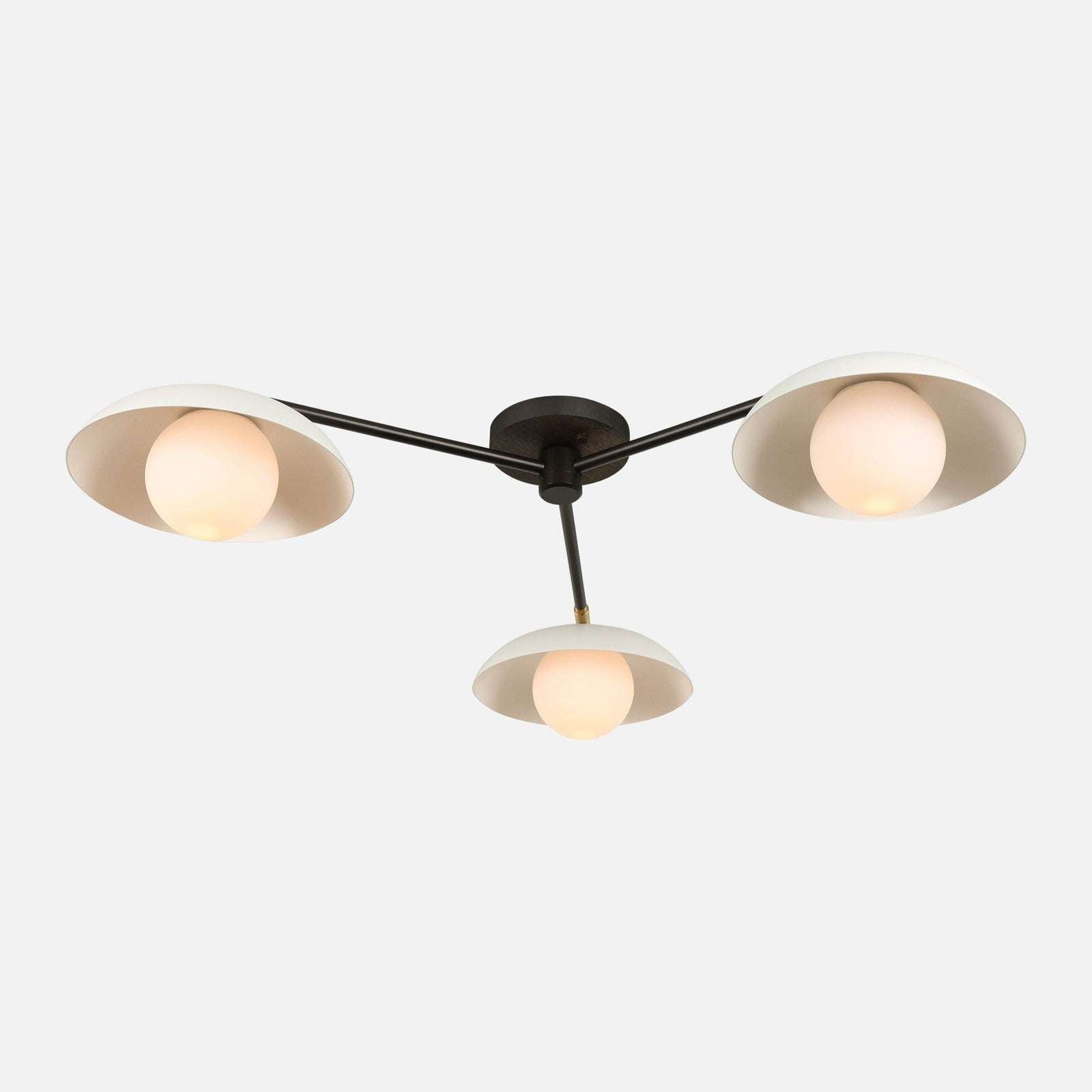 Delphine Glass Globe Triple Flush Mount — Three-Globe Ceiling Light with Warm Even Glow