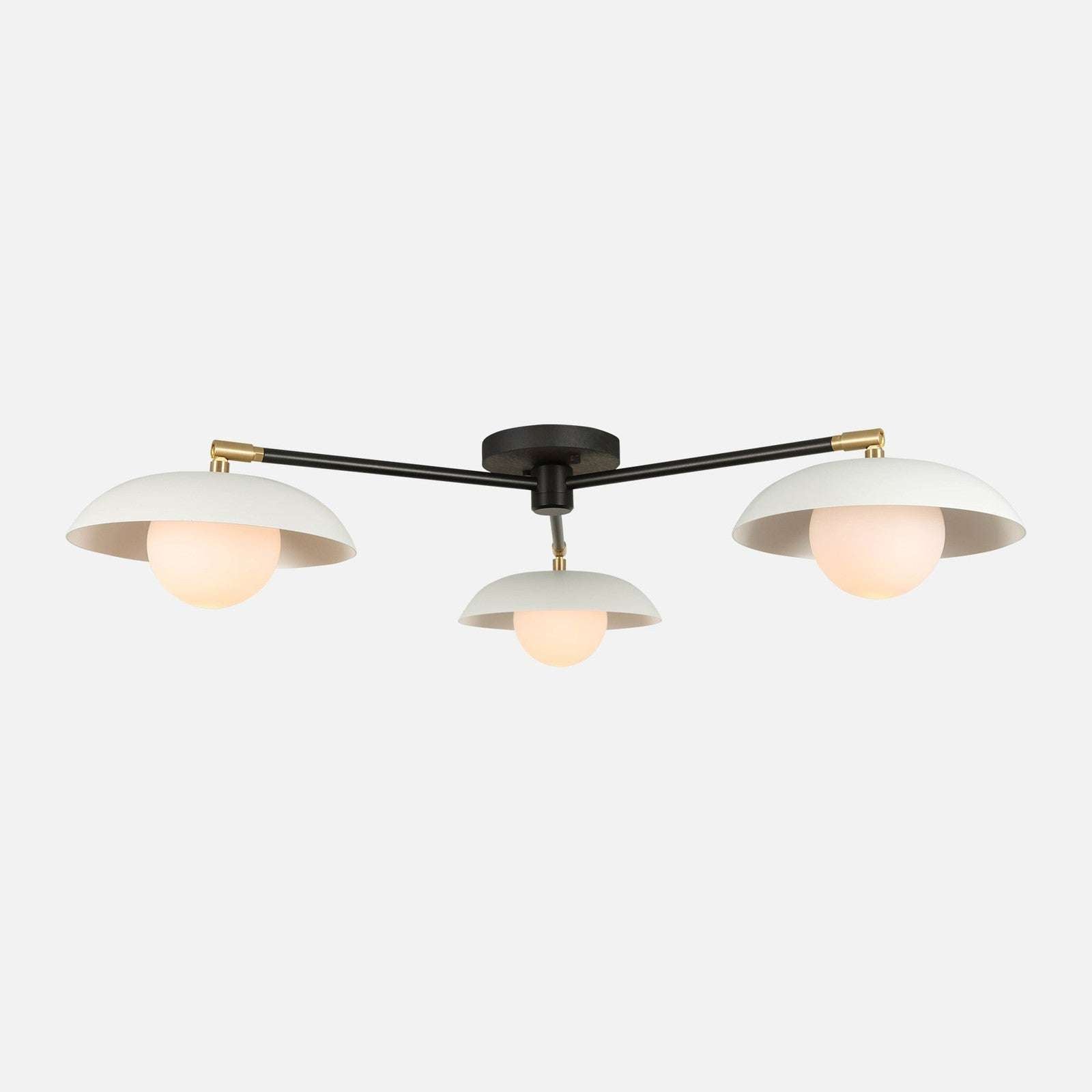 Delphine Glass Globe Triple Flush Mount — Three-Globe Ceiling Light with Warm Even Glow