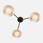 Delphine Glass Globe Triple Flush Mount — Three-Globe Ceiling Light with Warm Even Glow