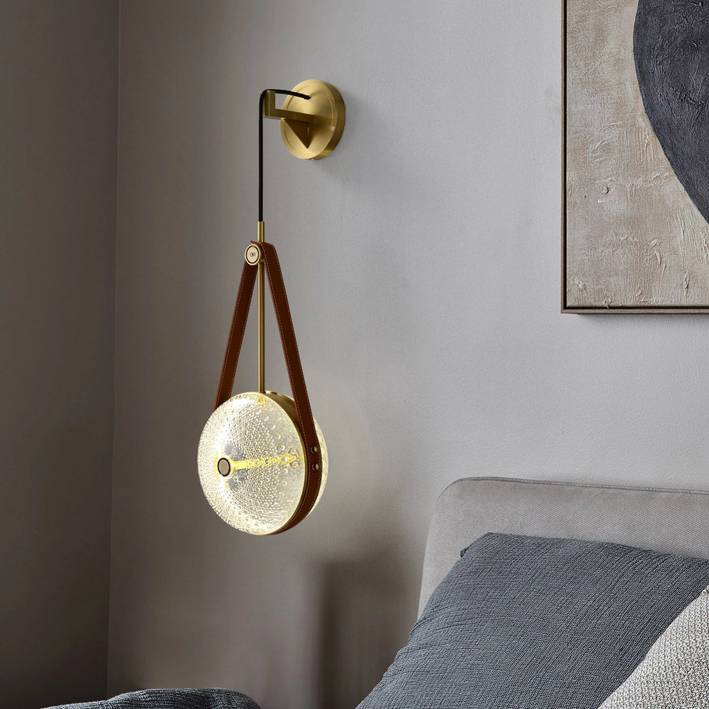 leather led wall sconce