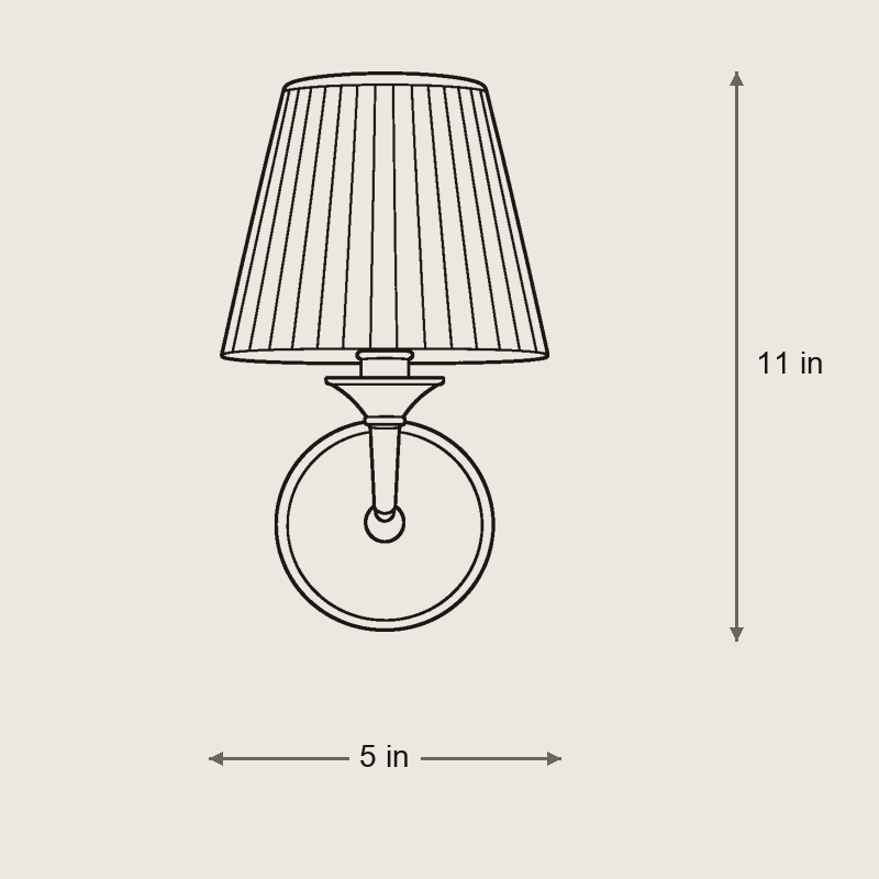 Alexander Wall Light — Dimensions: 5 in width, 11 in height, 6 in depth