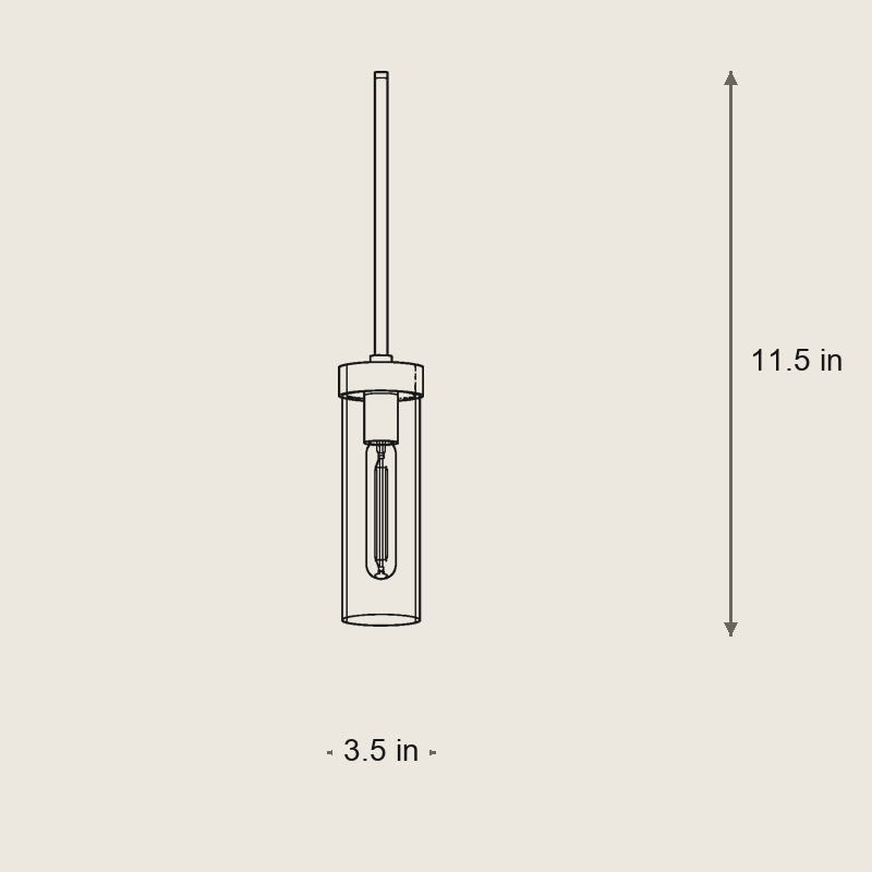 Andreas Pendant — Dimensions: 3.5 in width, 11.5 in height, 3.5 in depth, 5.4 lb weight