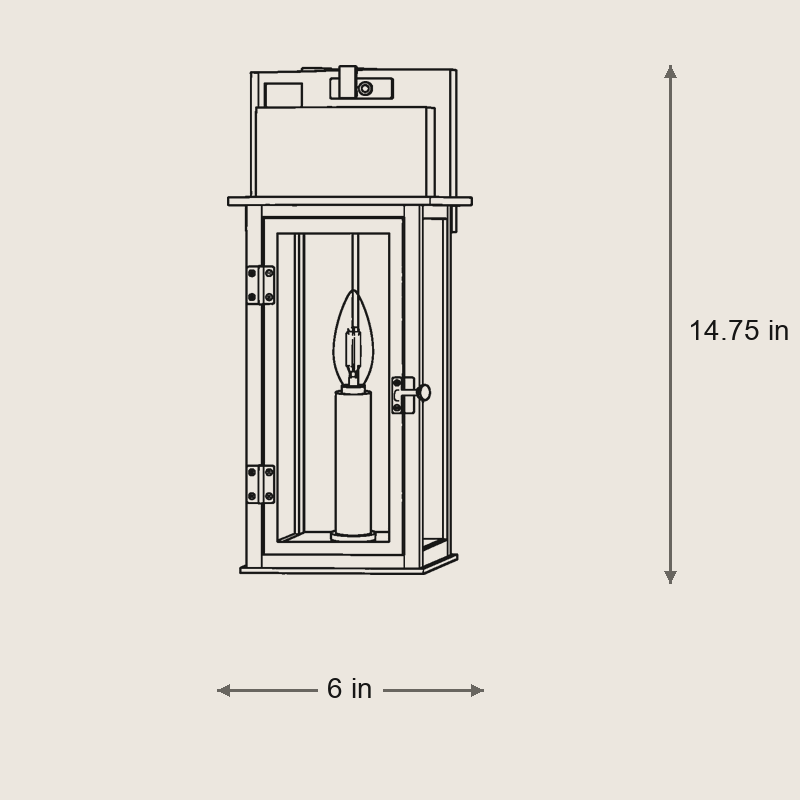 Bohen Exterior Wall Sconce — Modern Outdoor Wall Light — Dimensions: 