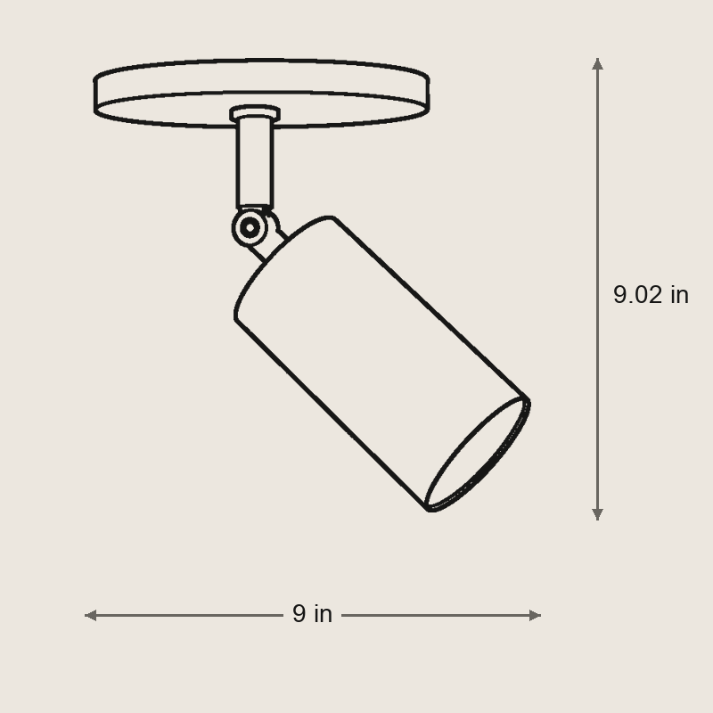Modern Individual Swivels Unit Brass Ceiling Spot Lights — Dimensions: 