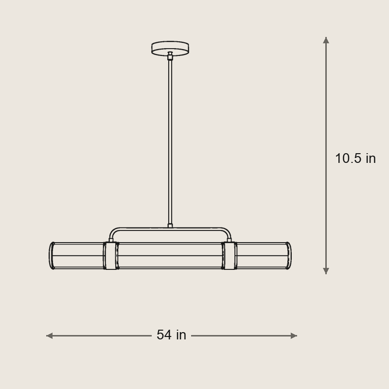 Remming Linear Chandelier — Dimensions: 
