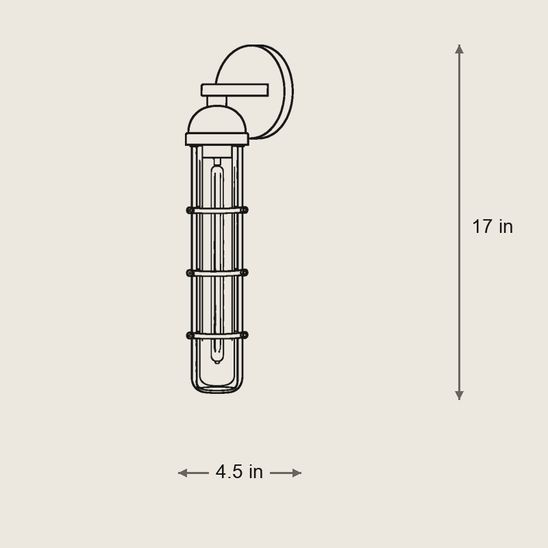 Vicomte Grand Wall Sconce — Dimensions: 