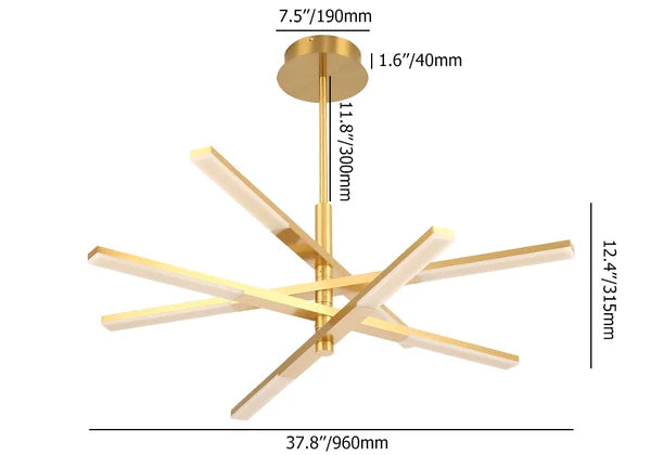 dimmable gold chandelier