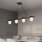 alabaster chandelier over dining table