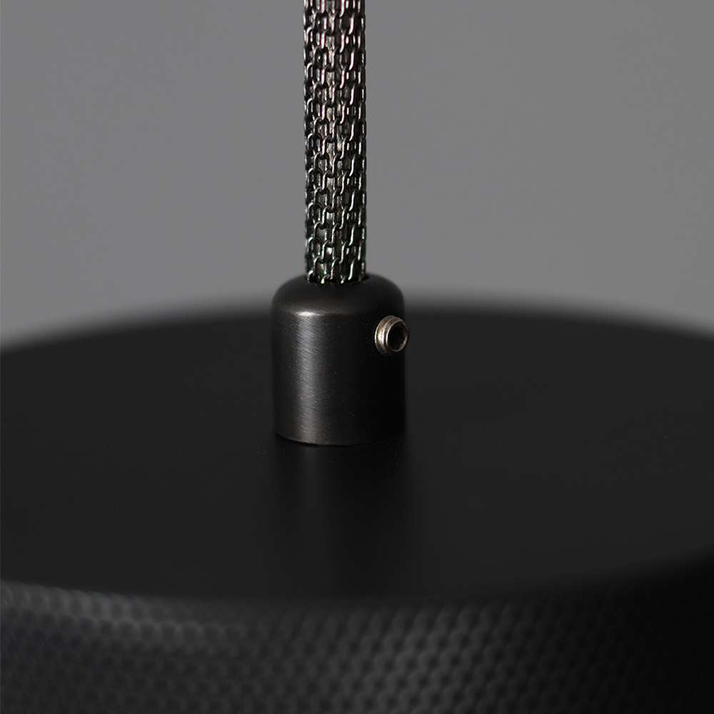 black and brass pendant light