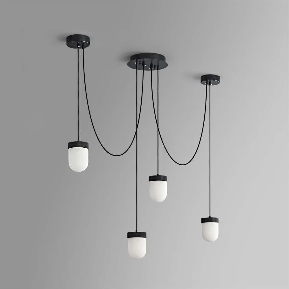 elegant black and brass light design