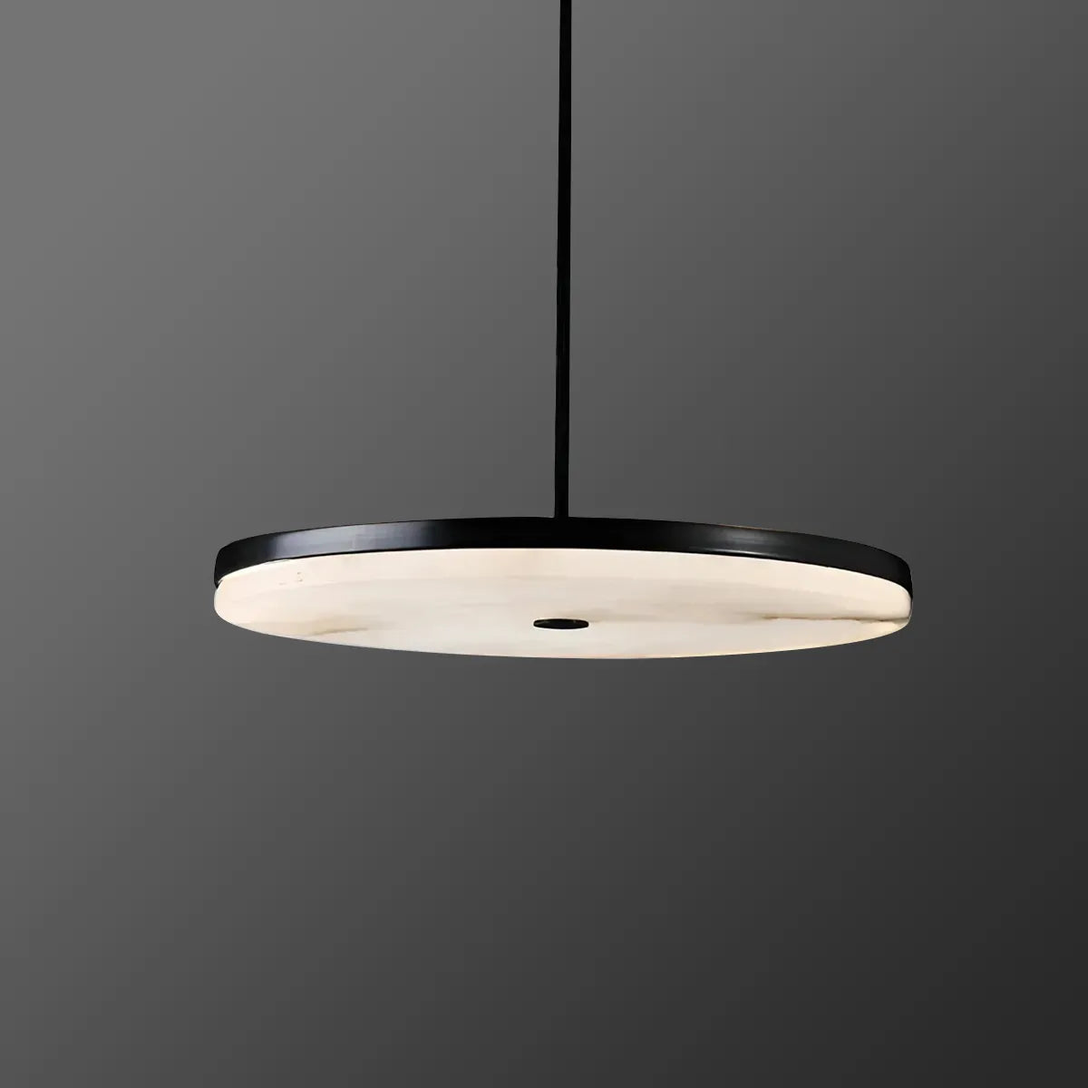 disc alabaster pendant light