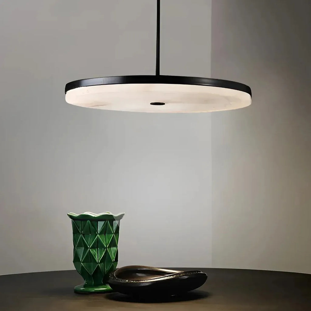 Disc Alabaster Pendant Light – Modern Ceiling Fixture - View 8