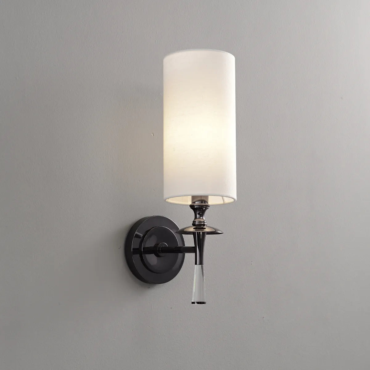 Drunmore Single Sconce – Elegant Brass Frame with Sparkling Crystal Details - View 9
