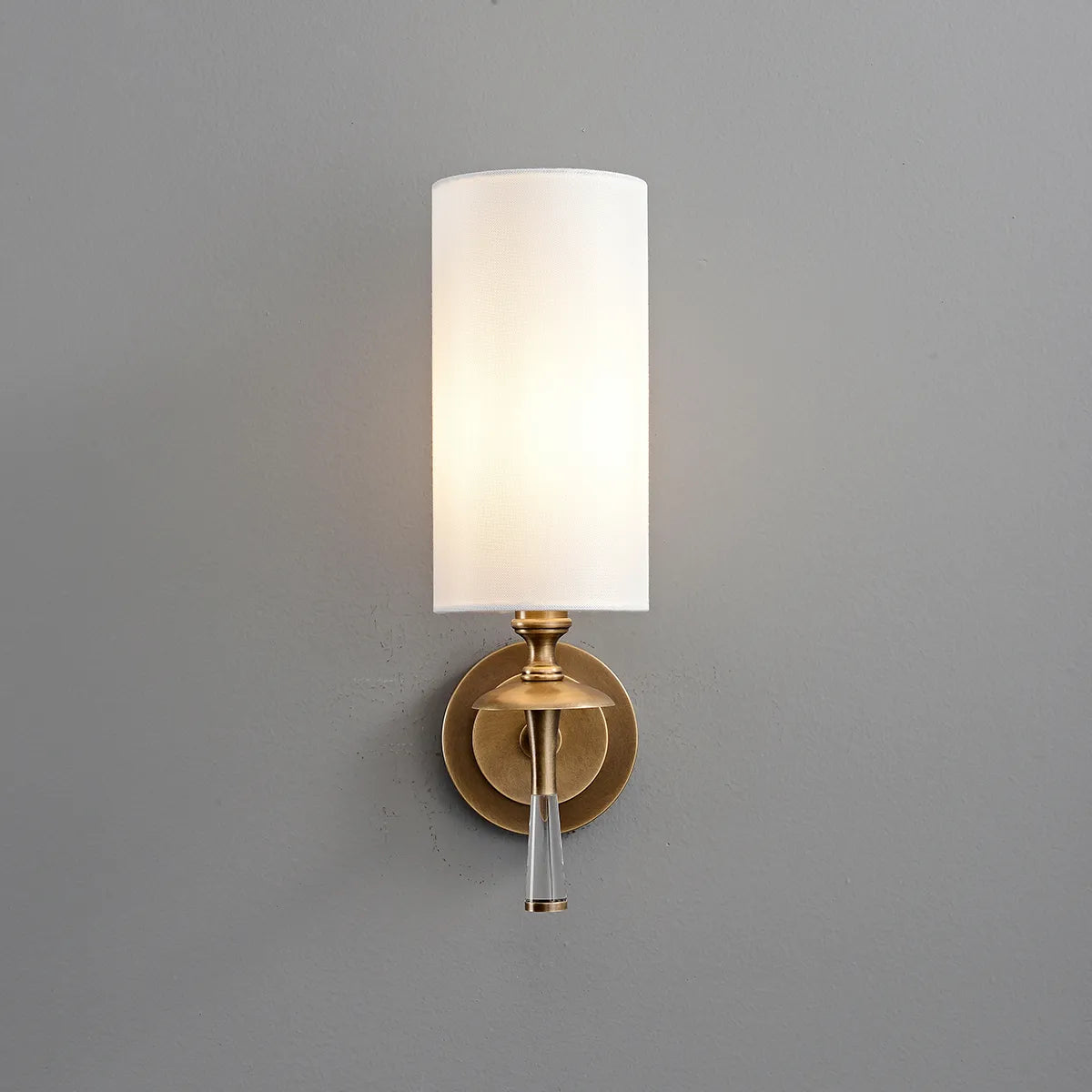 Drunmore Single Sconce – Elegant Brass Frame with Sparkling Crystal Details - View 2