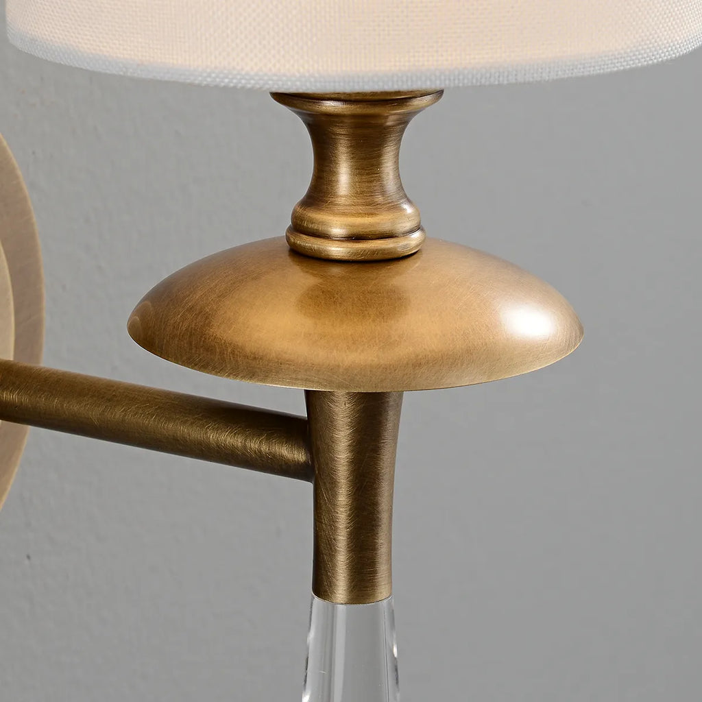 Drunmore Single Sconce – Elegant Brass Frame with Sparkling Crystal Details - View 6