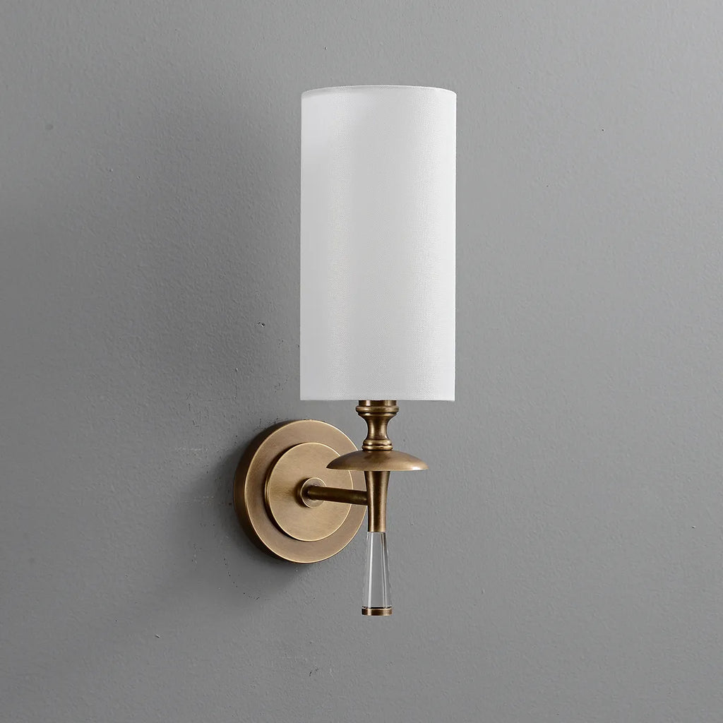 Drunmore Single Sconce – Elegant Brass Frame with Sparkling Crystal Details
