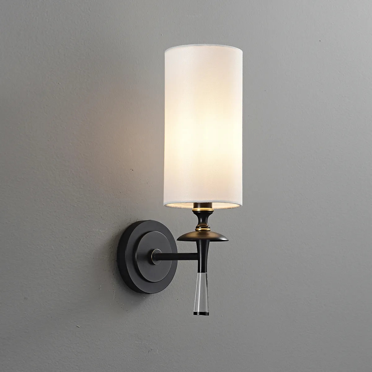 Drunmore Single Sconce – Elegant Brass Frame with Sparkling Crystal Details - View 10