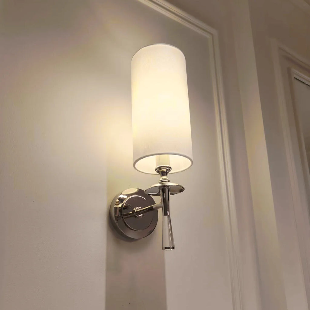 Drunmore Single Sconce – Elegant Brass Frame with Sparkling Crystal Details - View 4