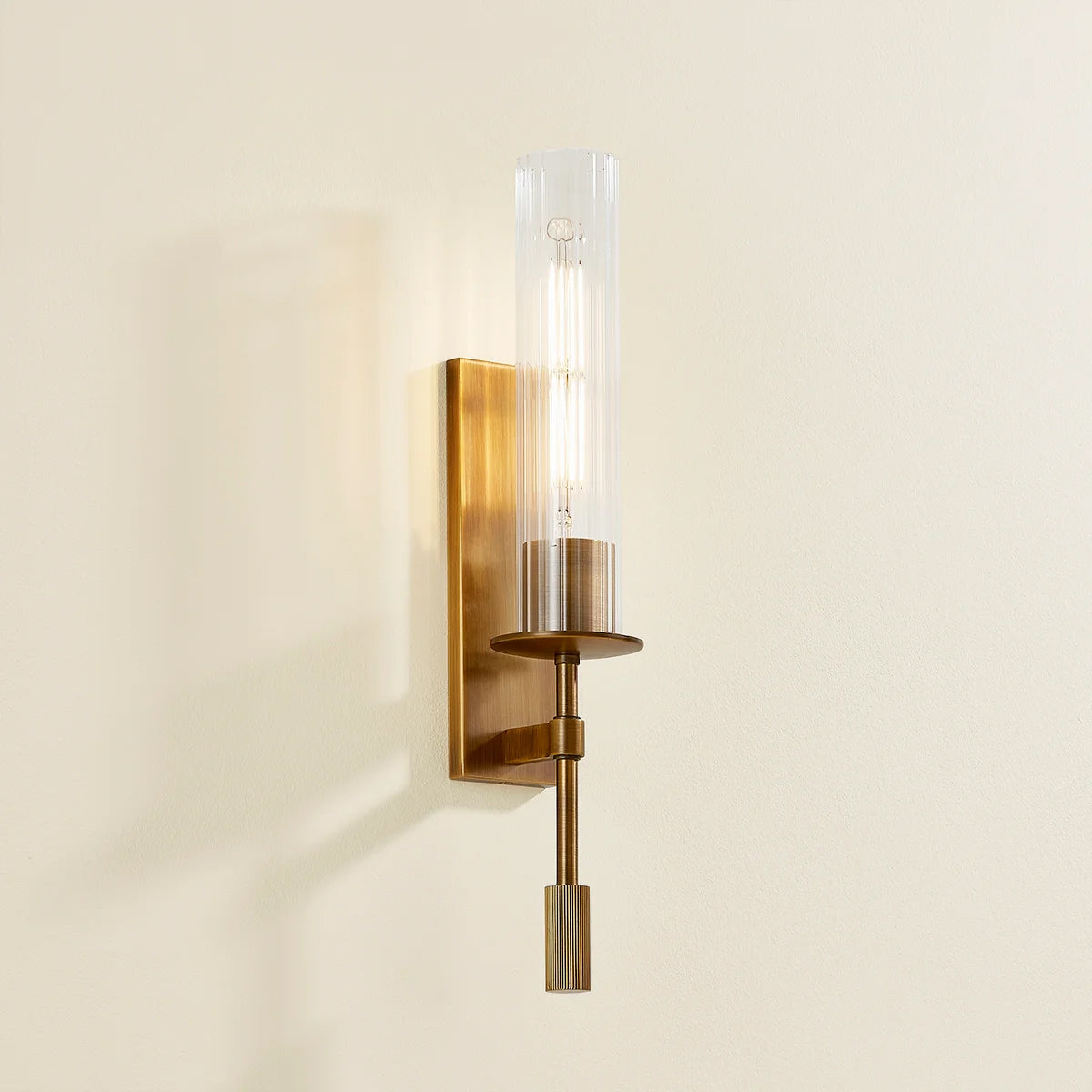 Elton Sconce — Mid-Century Brushed Brass Wall Light