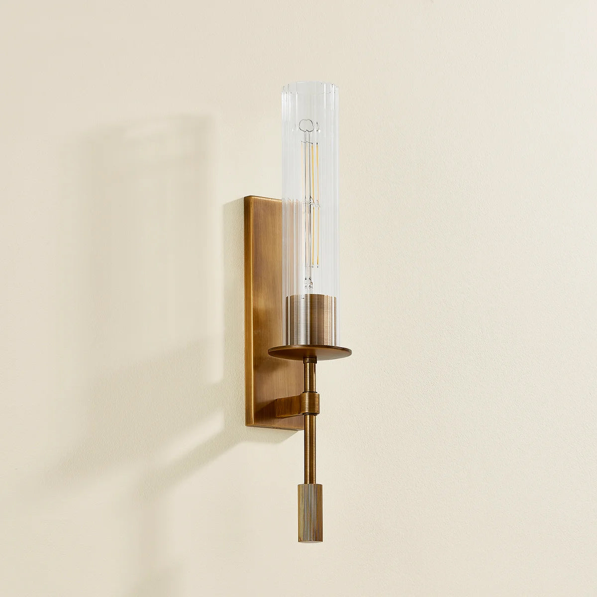 Elton Sconce — Mid-Century Brushed Brass Wall Light