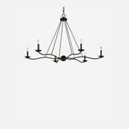 Atherton Forged Iron Chandelier 6-Light — Industrial Heritage Ceiling Light with Warm Commanding Glow