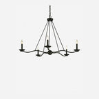 Atherton Forged Iron Chandelier 6-Light — Industrial Heritage Ceiling Light with Warm Commanding Glow