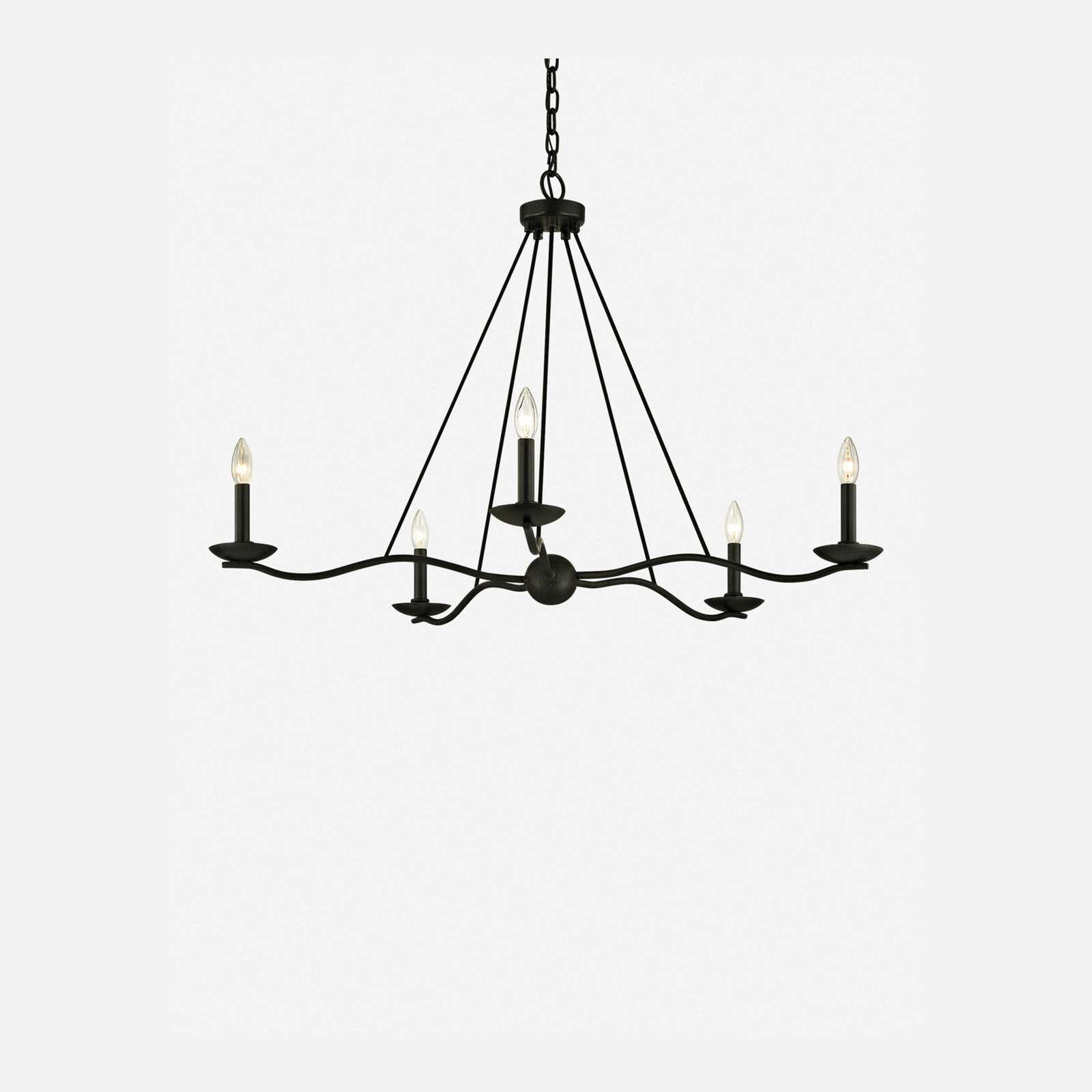 Atherton Forged Iron Chandelier 6-Light — Industrial Heritage Ceiling Light with Warm Commanding Glow