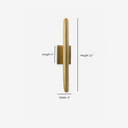 Baton Brass Minimalist 2-Light Wall Sconce — Linear Dual-Arm Wall Light with Warm Clean Glow