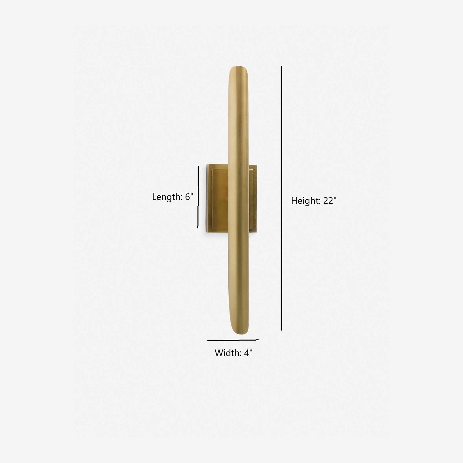 Baton Brass Minimalist 2-Light Wall Sconce — Linear Dual-Arm Wall Light with Warm Clean Glow