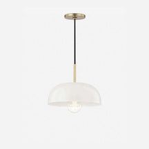 Dea Heritage Aged Brass Cream Dome Pendant Light – view 2