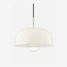Dea Heritage Aged Brass Cream Dome Pendant Light – view 3