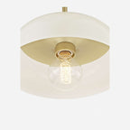 Dea Aged Brass Cream Dome Pendant Light — Heritage Dome Hanging Light with Warm Focused Downlight