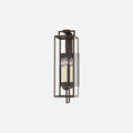 Judy Forged Iron Clear Glass Indoor Outdoor Lantern Sconce weather-rated wall light with warm classic glow mounted on porch exterior wall