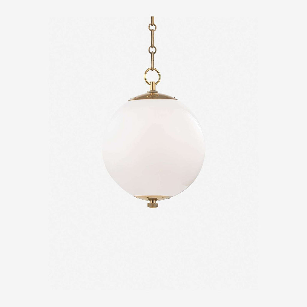 Kikki Aged Brass Opal Glass Globe Pendant