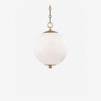 Kikki Aged Brass Opal Glass Globe Pendant