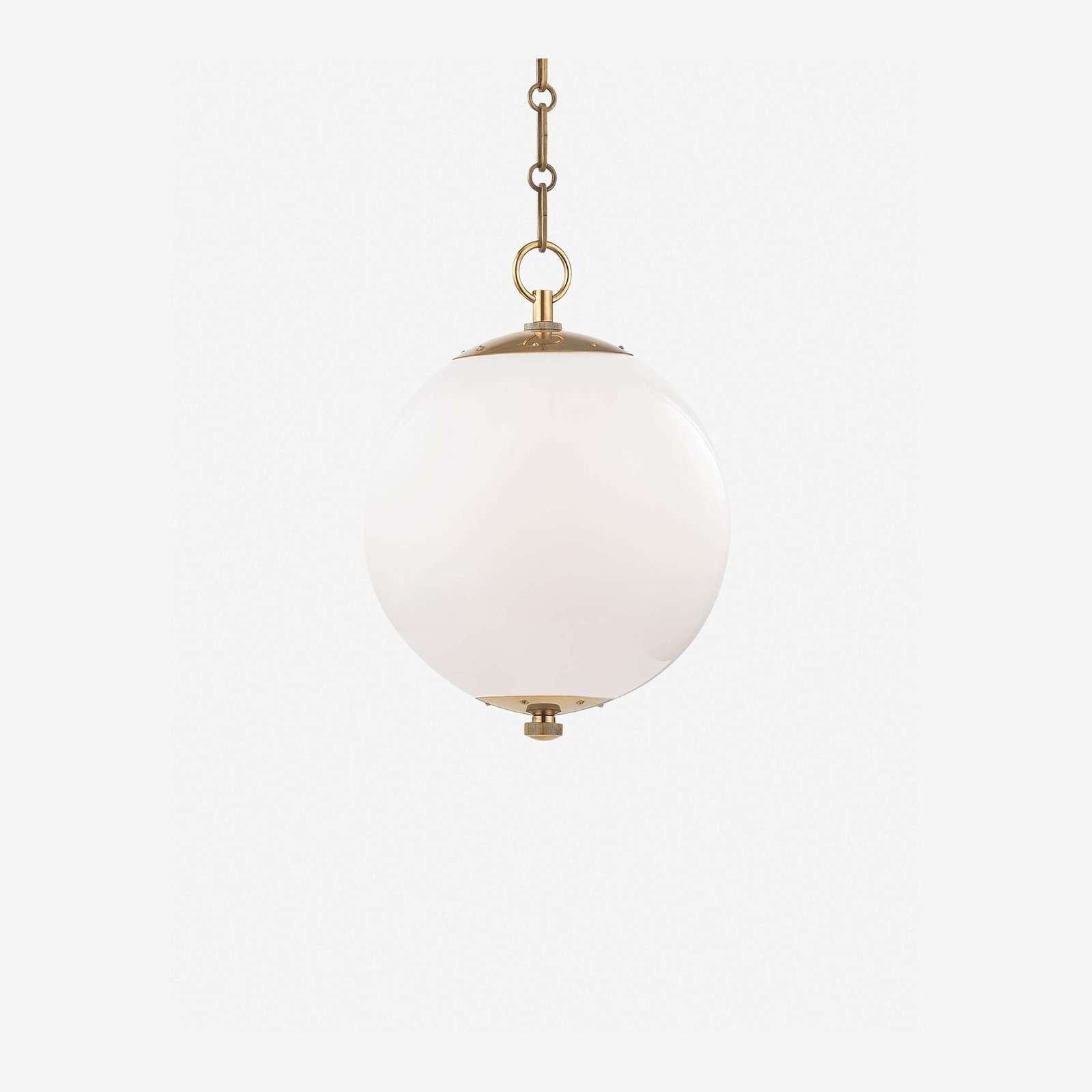 Kikki Aged Brass Opal Glass Globe Pendant