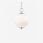 Kikki Aged Brass Opal Glass Globe Pendant