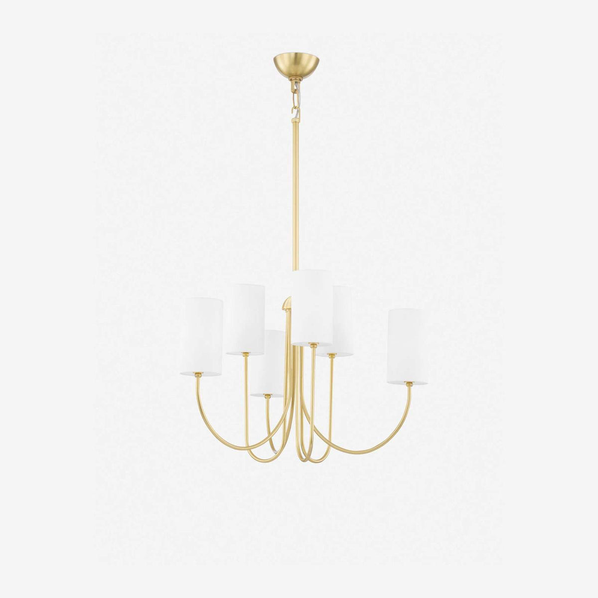 Midford Aged Brass Linen Shade 8 Light Chandelier – view 2