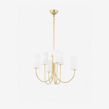 Midford Aged Brass Linen Shade 8 Light Chandelier – view 2