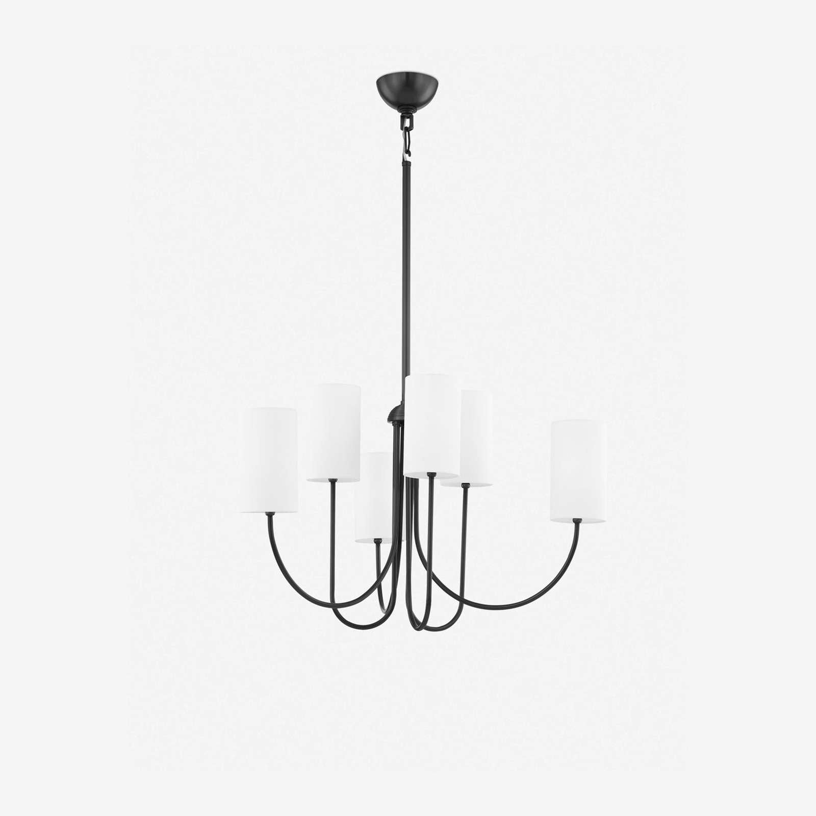 Midford Aged Brass Linen Shade 8 Light Chandelier  — Heritage Warm Ceiling Light