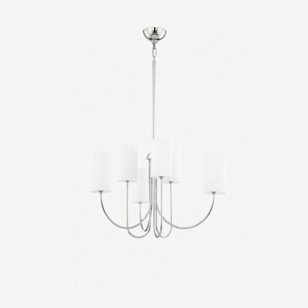 Midford Aged Brass Linen Shade 8 Light Chandelier  — Heritage Warm Ceiling Light