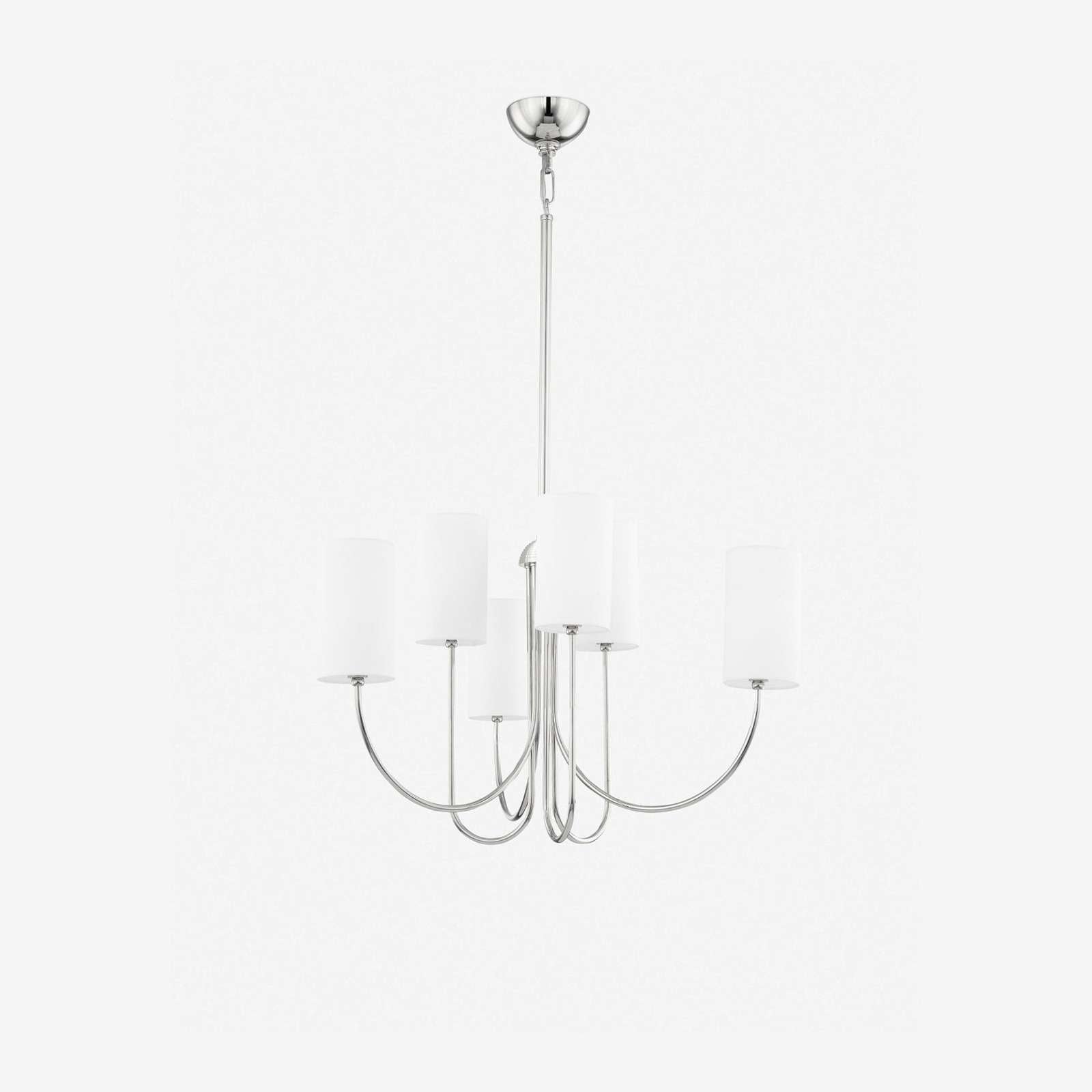 Midford Aged Brass Linen Shade 8 Light Chandelier  — Heritage Warm Ceiling Light