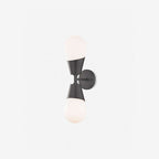 Prim Aged Brass Opal Glass 2-Light Wall Sconce