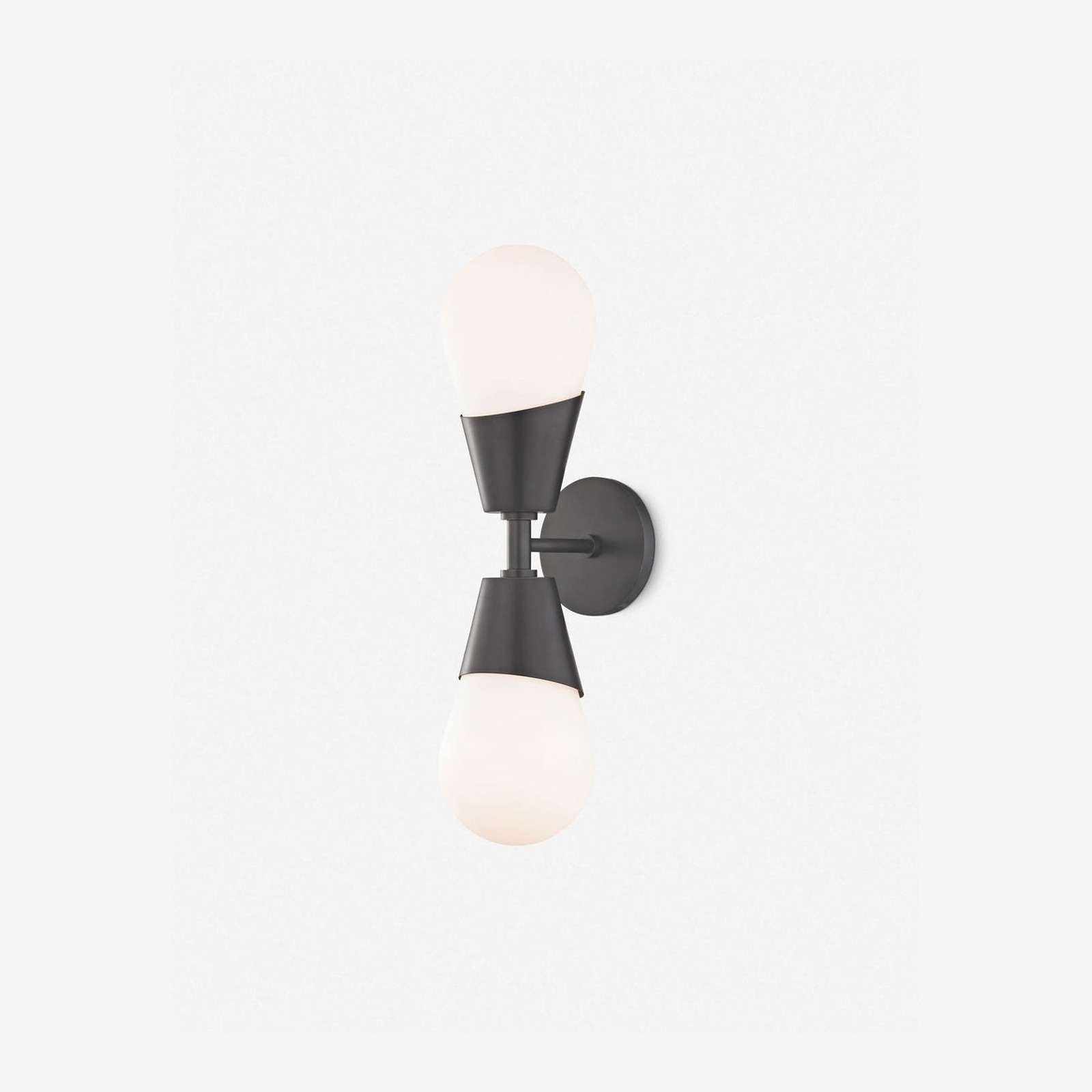 Prim Aged Brass Opal Glass 2-Light Wall Sconce