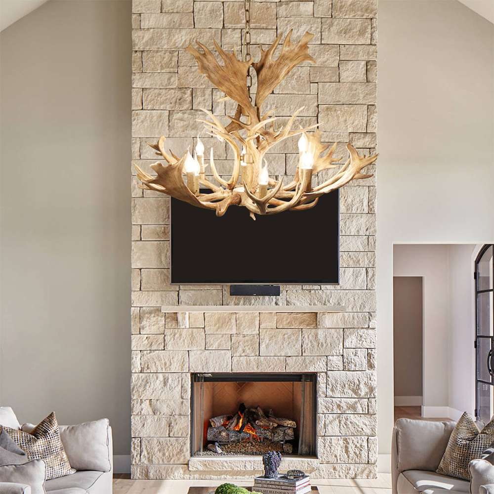 vintage style faux antler chandelier